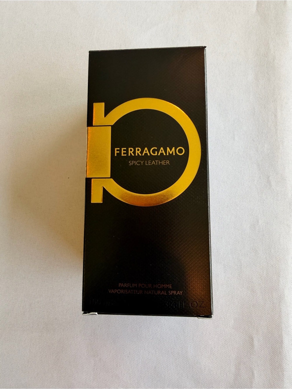 Salvatore Ferragamo Empty Cologne Deco Box Gold Logo 5.5” Tall
